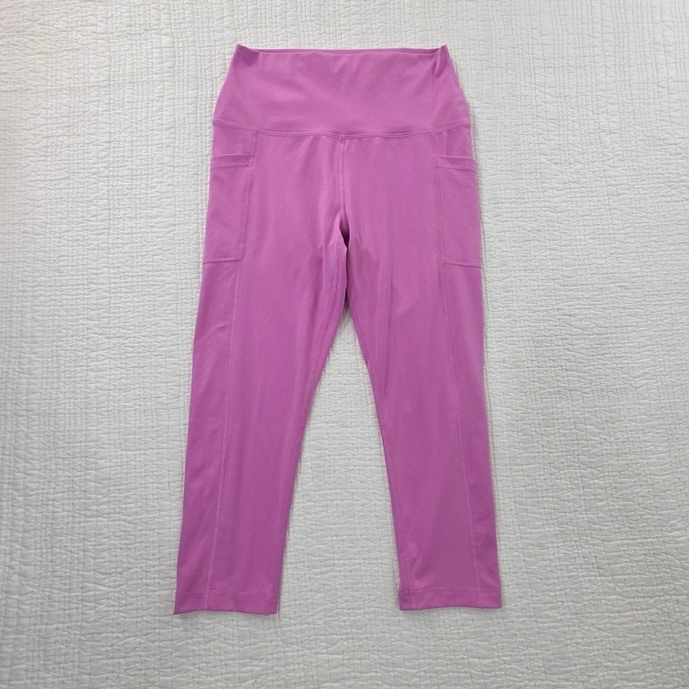 90 Degree by Reflex Yoga‎ Leggings Womens L (34x28) Pink Interlock Tribeca Crop